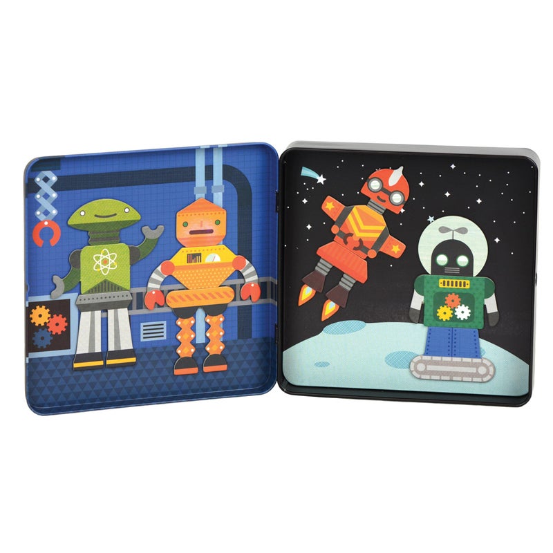 Petit Collage Magnetic Play Set, Robot Remix â€“ Mix & Match Magnetic Game Board, Ideal for Ages 3+ â€“ Includes 2 Magnetic Scenes and over 25 Magnet Pieces, Ideal Travel Activity for Kids - Image 2